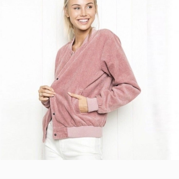 Brandy Melville Blush Pink Corduroy Button Jacket - Picture 8 of 8